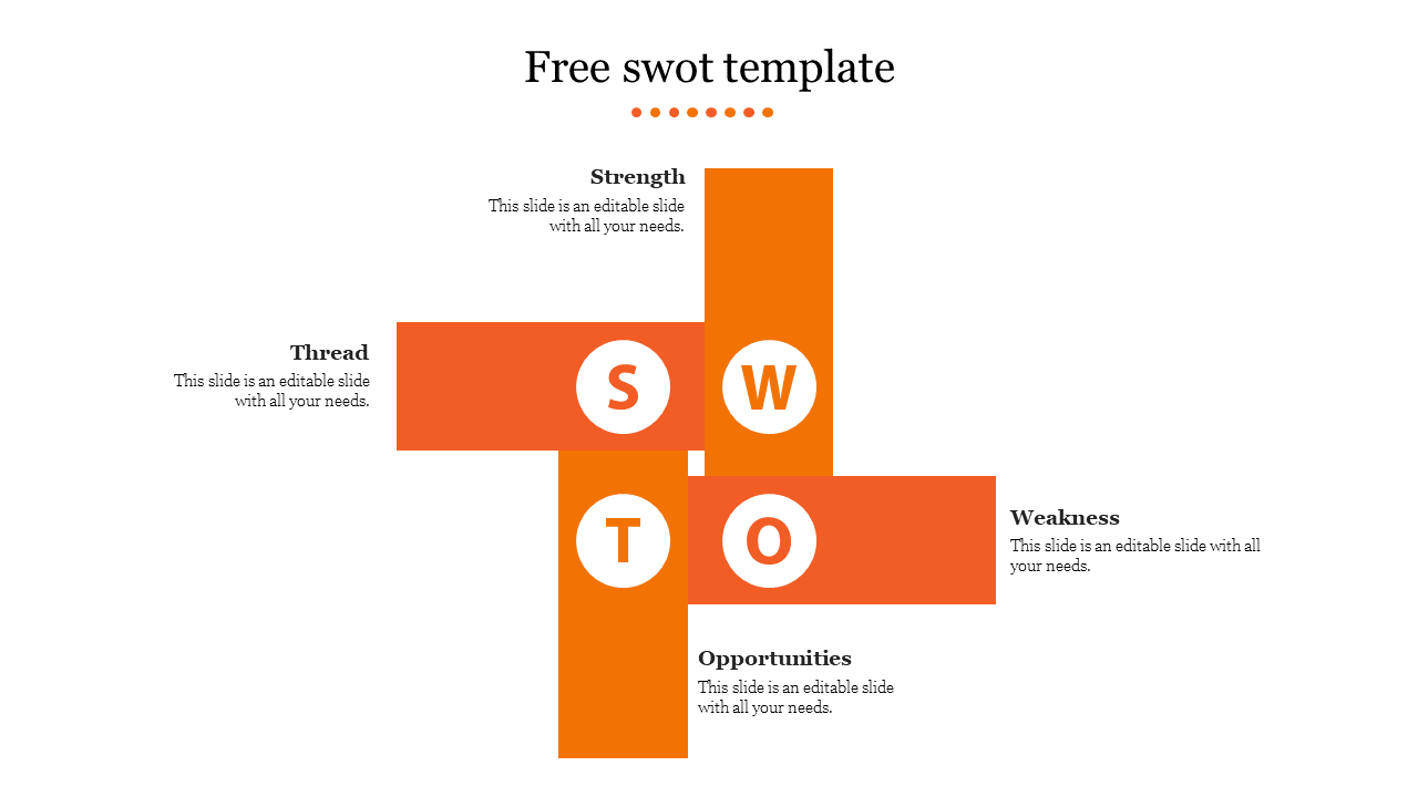 Free - Amazing Free SWOT Template Presentation Slide Design